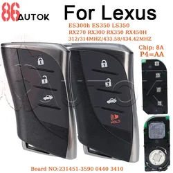 Car Key Smart Remote Key for Lexus RX300 RX350 RX450H ES300h ES350 RX270 231451-3590 0440 3410 P4=AA 312/314/433.58/434.42MHz