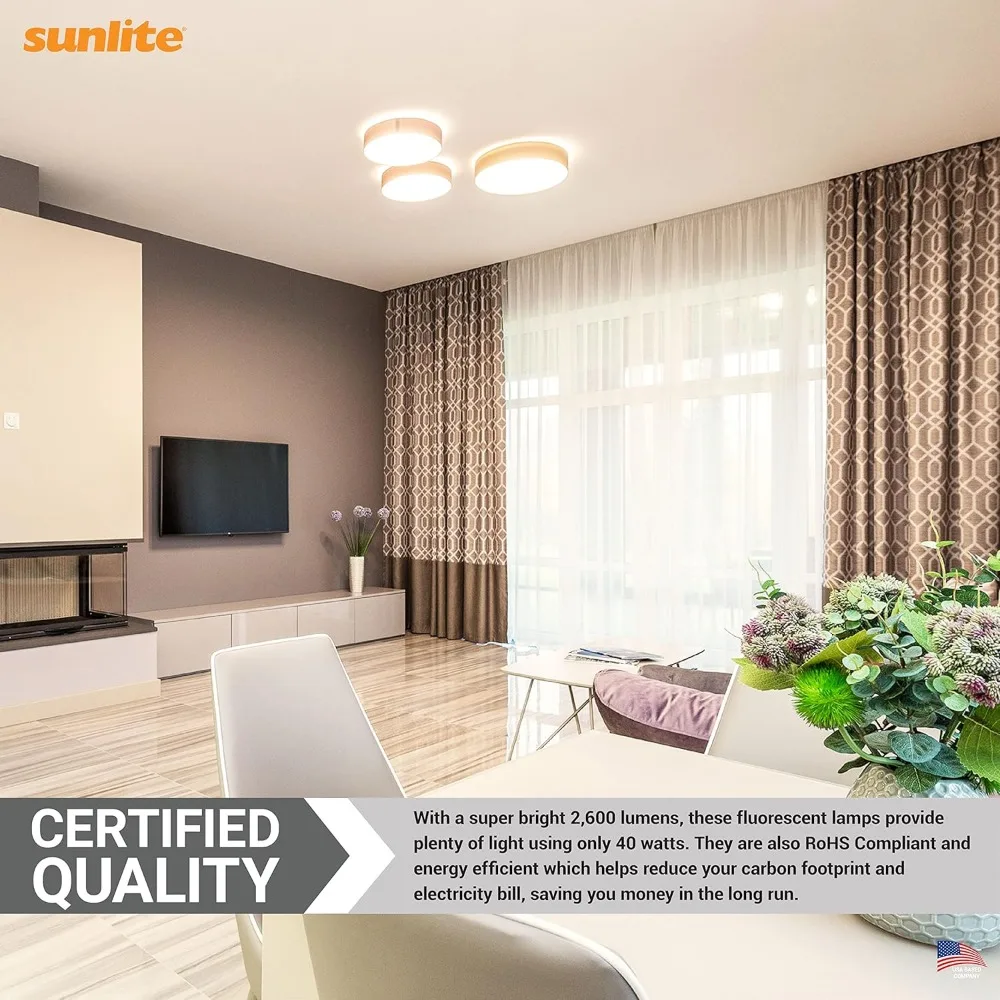 Sunlite 41524 FC16T9/CW T9 runde Leuchtstoff-Kreislauflampe, 40 Watt, 2600 Lumen, 4100 K Kaltweiß, RoHS-konform, G10Q 4-polig