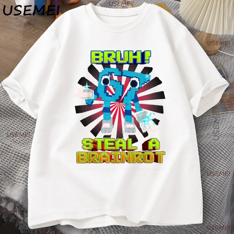 

Game Brainrots Bruh 67 T-shirt Six Seven Graphic T Shirts Harajuku Top Tee Fashion Clothing Breathable Cotton Short Sleeve Tee