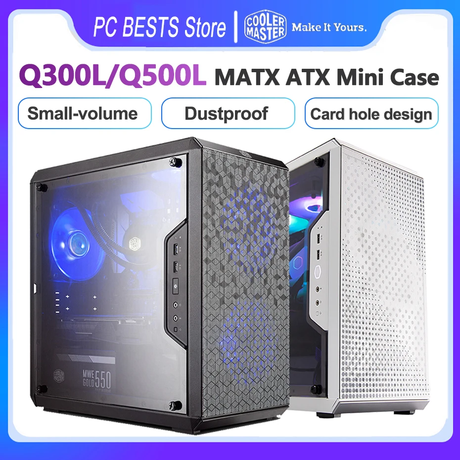 

Cooler Master Q300L Q500L Case M-ATX ATX ITX Side Transparent Side Panels Desktop Computer Chassis Support Long Graphics Cards