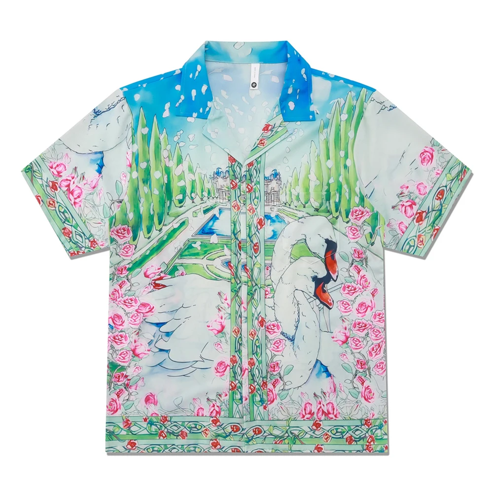 3Digital Full Print Beach Shirts Button Down Vintage Mens Shirts Short Sleeve