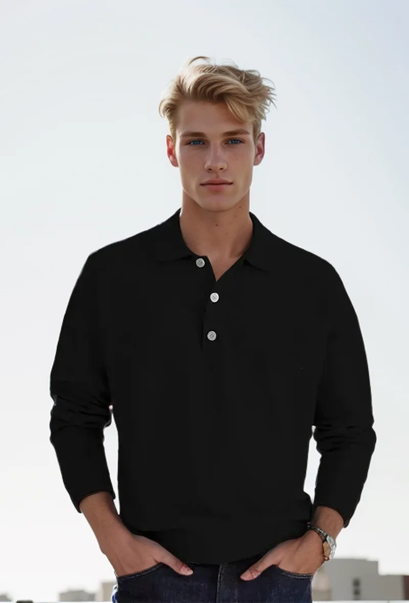 Long-sleeved men\'s button-down Polo shirt superstar with casual slim-fit pullover jacket fashion men\'s wear