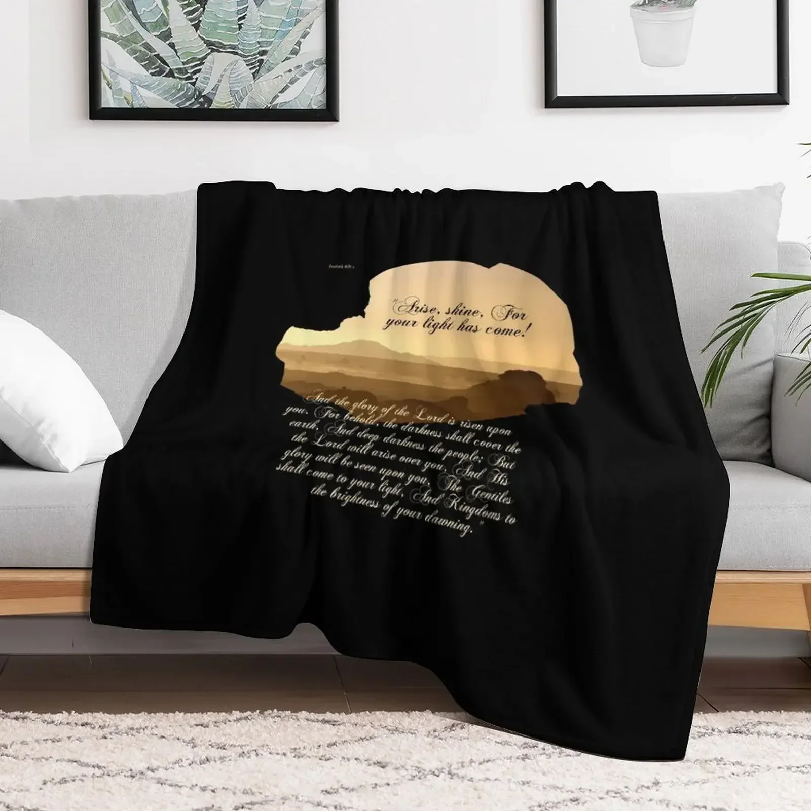 

Arise Shine For Your Light Has Come! Throw Blanket Plaid on the sofa Picnic Fashion Sofas Blankets
