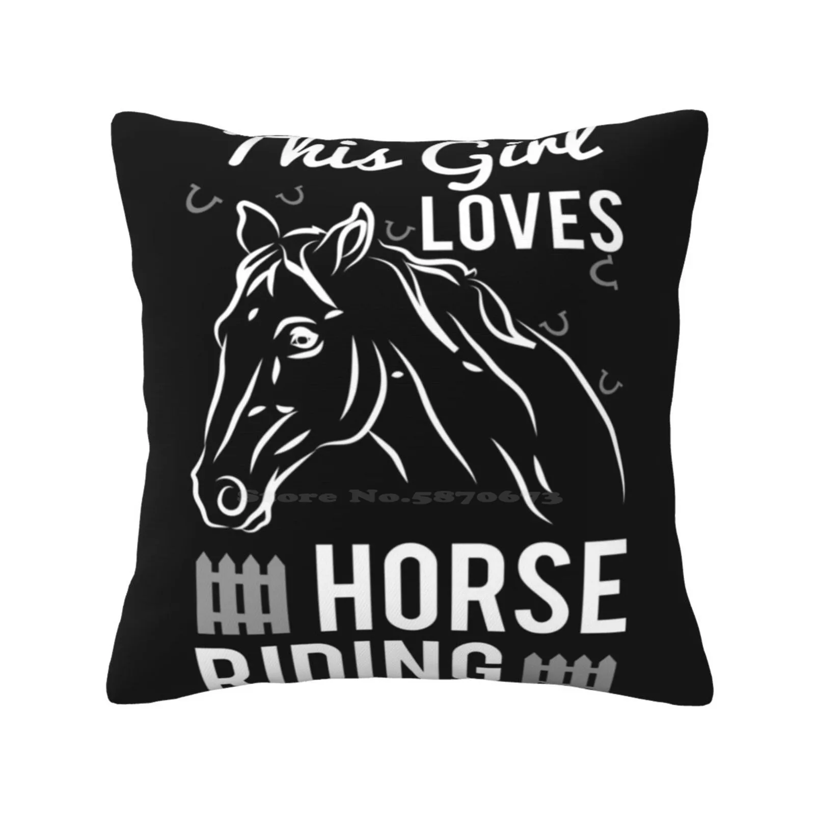 This Girl Loves Horse Riding Pillows Case Bedroom Home Decoration Horse Lover Horse Friends Equestrian Horse Drawing Horses