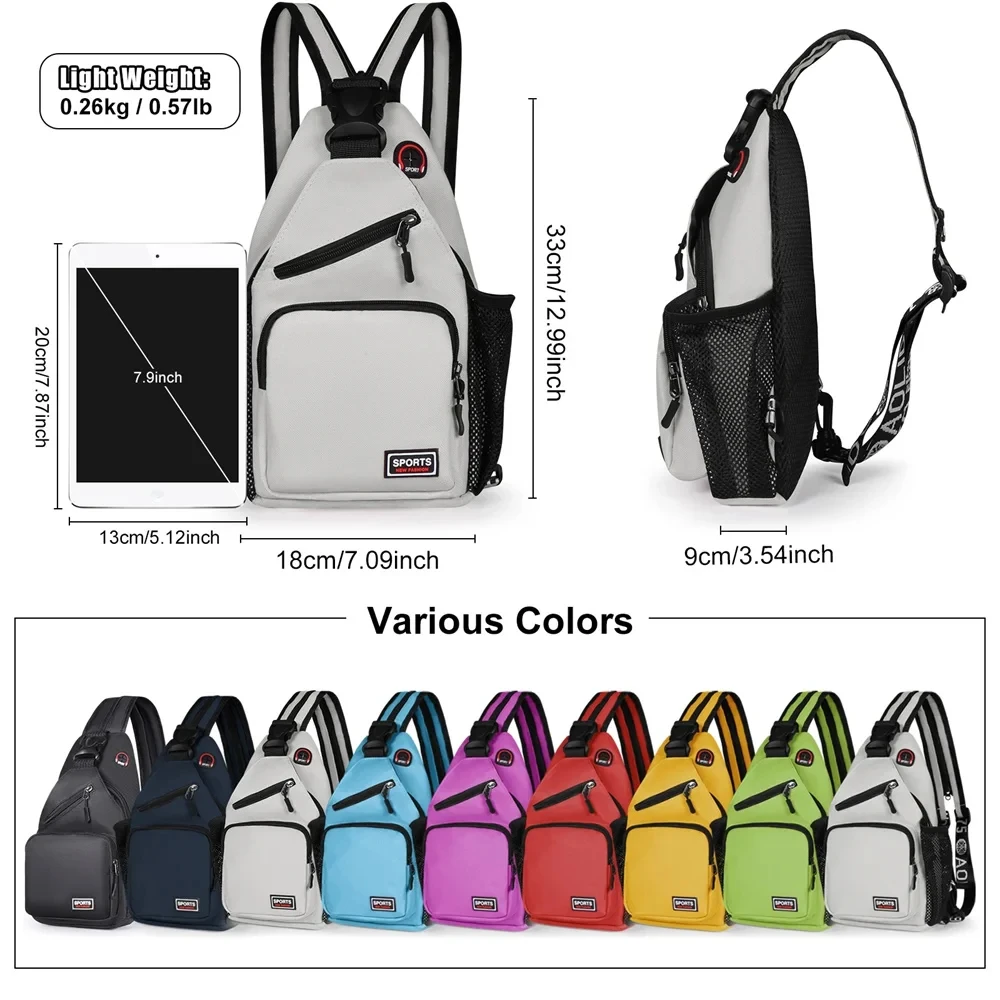 Bolsa de Peito Casual com Múltiplos Bolsos, Bolsa Transversal de Moda para Homens e Mulheres, Mochila Impermeável para Viagens Diárias