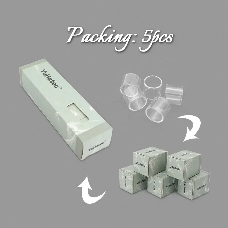 เครื่องยนต์ 2 II 5PCS YUHETEC เปลี่ยนแก้วหลอดสําหรับเครื่องยนต์ OBS SUB Mini NANO MTL RTA แก้วหลอด