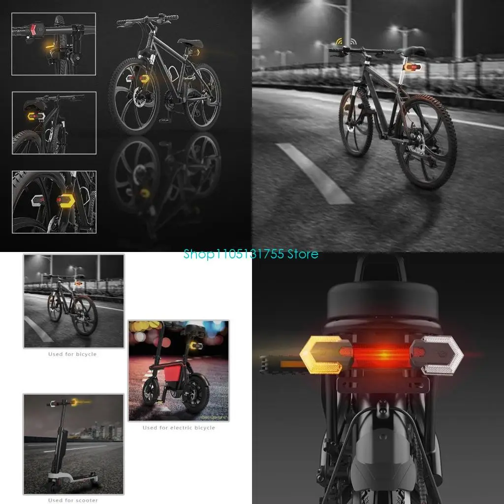 

K0EF Bike Turn Signals and Rear Light with for Smart Wireless Remote Control Taillight for Cycling Warning Lamp