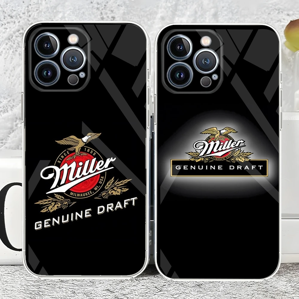 COOL Hop Miller Beer Logo Phone Case new For iPhone 15 14 12 13 11 Pro Max Mini X XR XS Max 7 8 Plus transparent cover