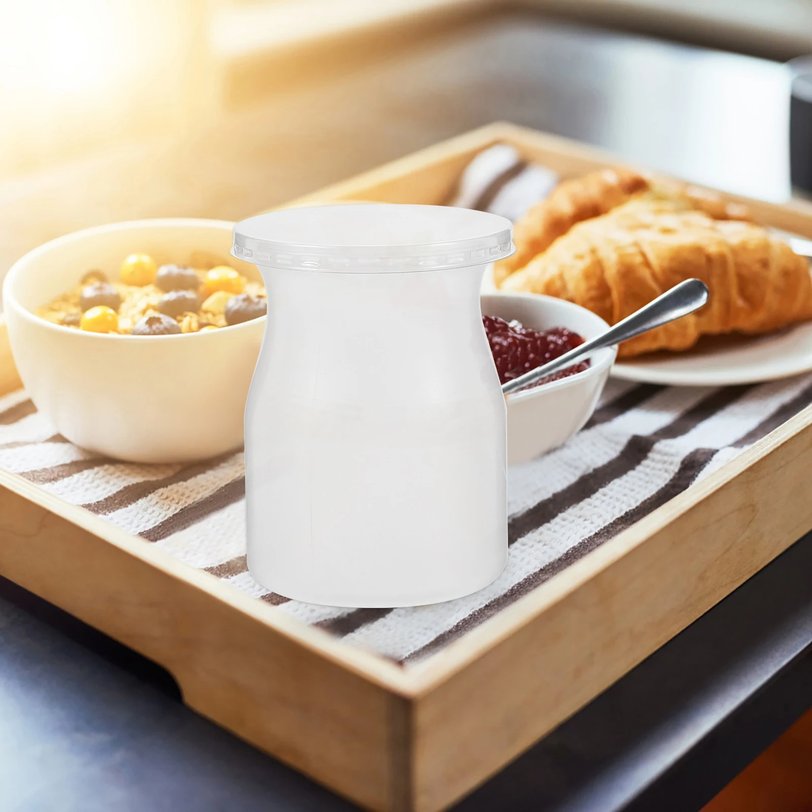 

20 Set Yogurt Bottle Pudding Cups Milk Jars with Lids for Dessert Mousse Storage Containers Small Cover Plastic Safe Practical