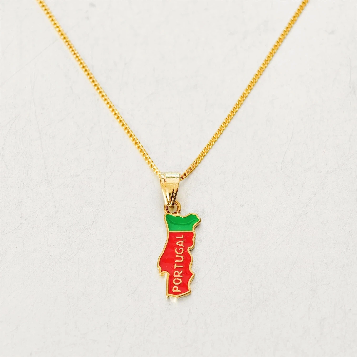 Fashion Small Tiny Portugal Map Pendant Female Gold Color Stainless Steel Chain Necklace for Women Jewelry Christmas Gift 2025