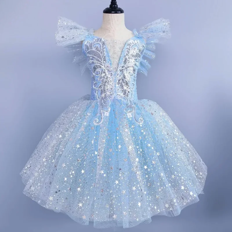 

Детская одежда, летняя детская одежда принцессы для выступлений феи, платья-пачки, танцевальная одежда для девочек, сценические костюмы, балетное платье