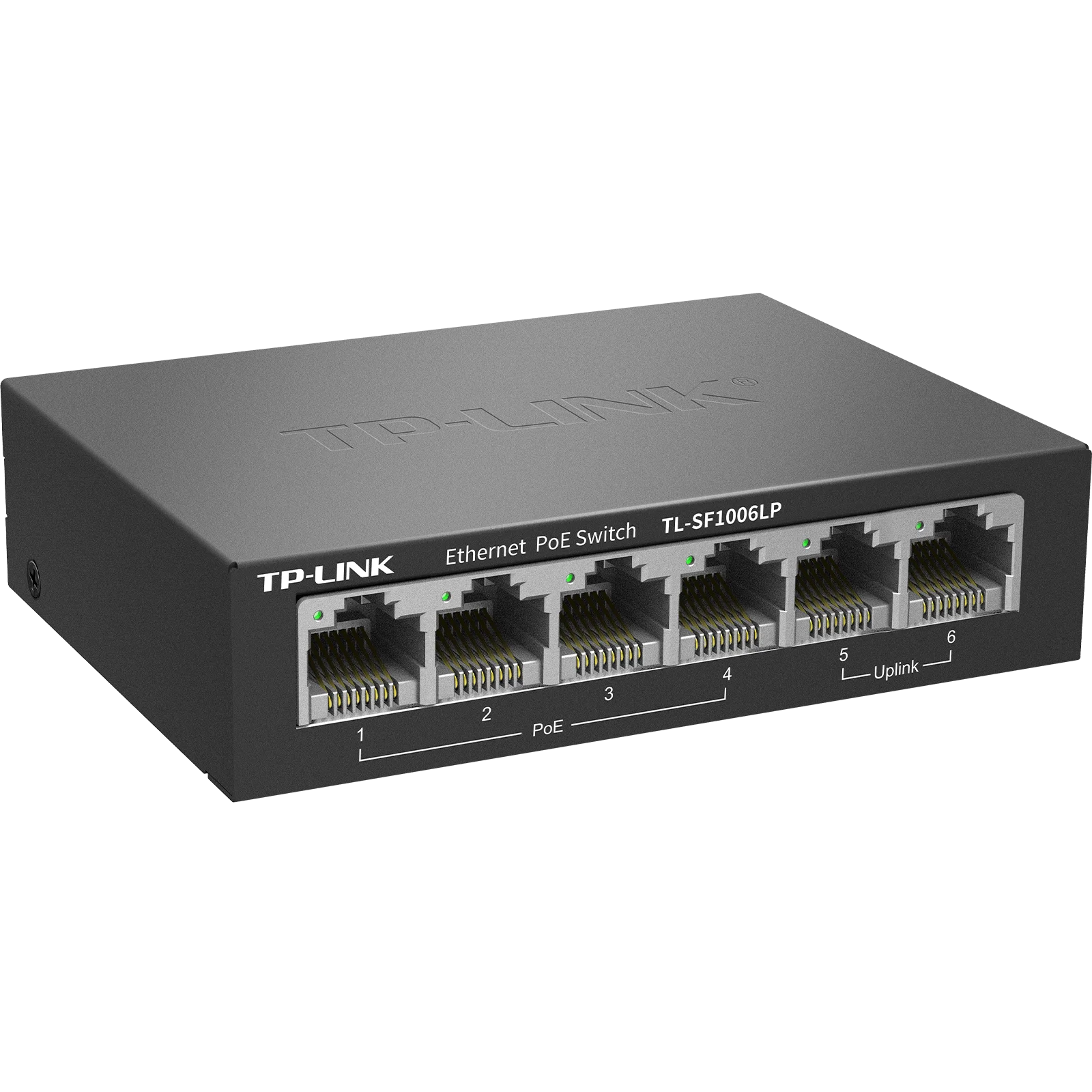 محول TP-LINK 100M PoE/4FE(PoE)+2FE TL-SF1006LP 6 منافذ RJ45 التكيفية 10/100M، IEEE 802.3af/في النسخة الصينية القياسية PoE