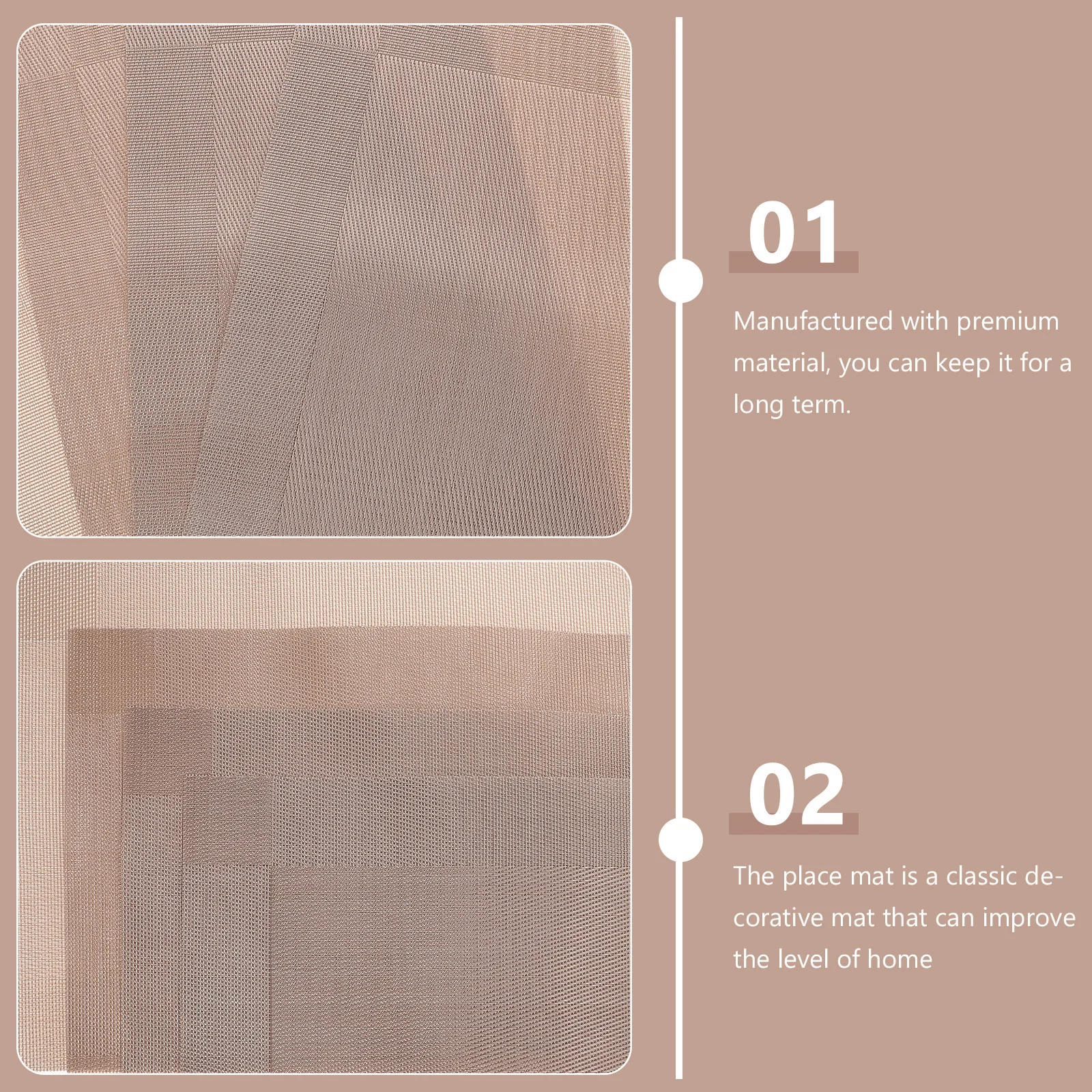 طقم مفارش مكون من 4 قطع، مفرش طاولة أنيق قابل لإعادة الاستخدام لتزيين طاولة العشاء، قاعدة أكواب عازلة للحرارة للمطبخ المنزلي