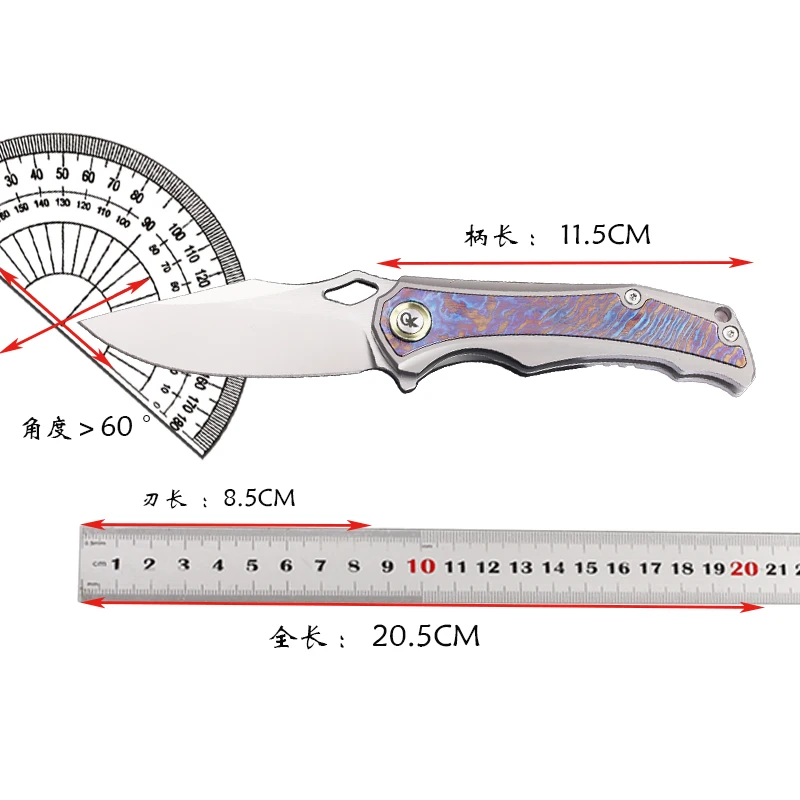New M390 Powder Steel Titanium Alloy Handle Camping Outdoor Survival Fishing Hunting Fruit Collection EDC Knife