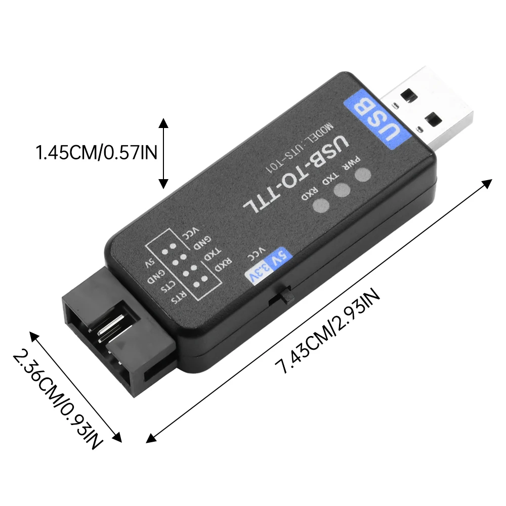 UTS-T01 USB To TTL Converter CH343G Chip Multi Protection & Systems Support Stable Transmission LED Indicators