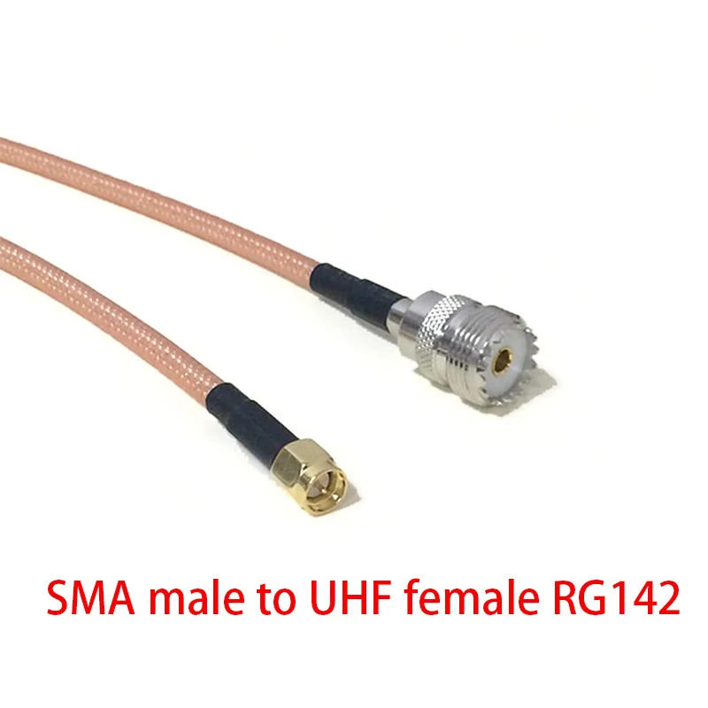 

High-quality Low-attenuation UHF Female Jack SO239 Switch SMA Male Plug Pigtail Cable RG142 50CM 20" Adapter