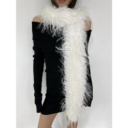 Korean Designer Runway Style Thick Scarf Fashionable Plush Long Strip Scarf Women's Imitation Mink Fur Y2K Girl Scarf for Warm
