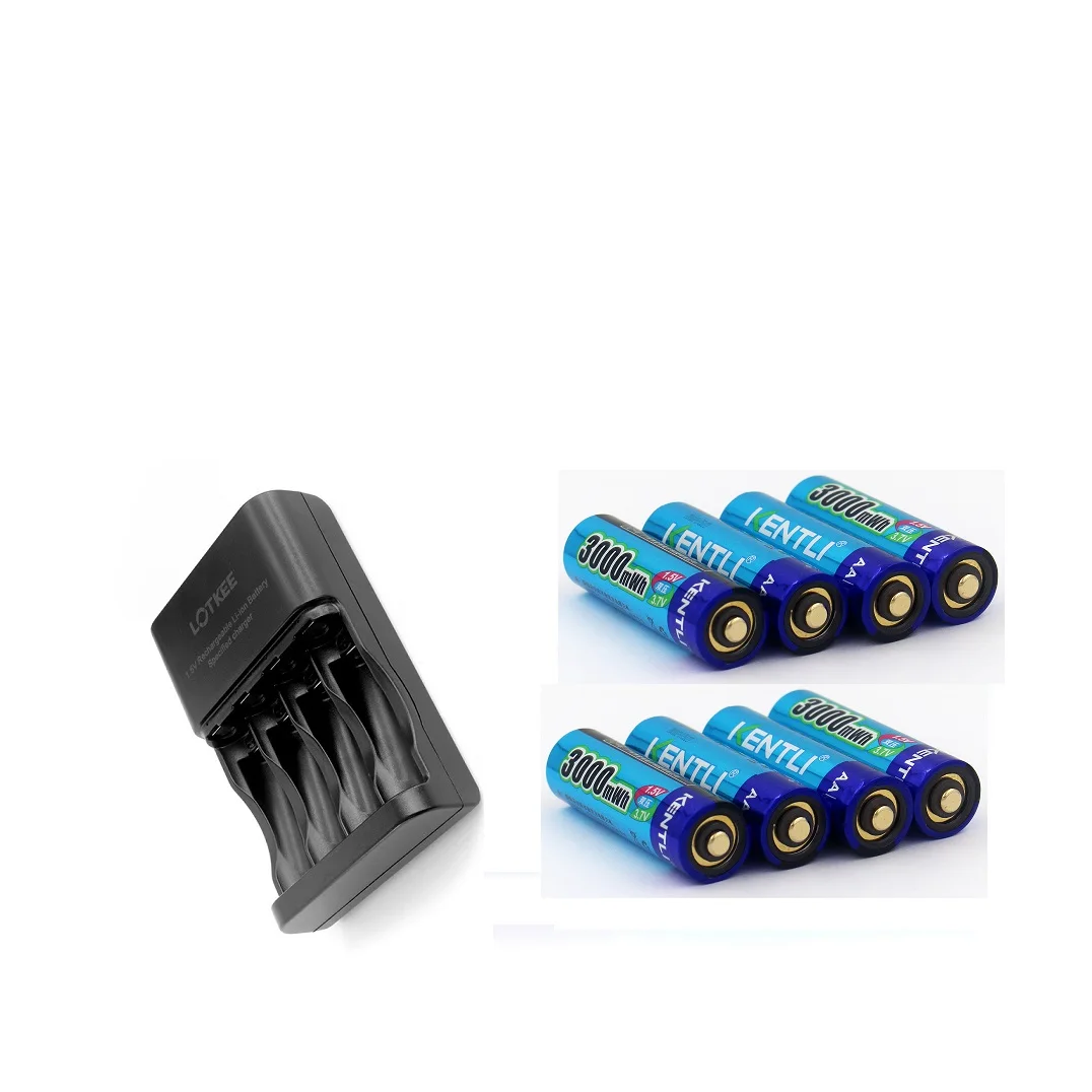 

KENTLI 1.5v 1180mWh aaa polymer lithium li-ion rechargeable batteries battery+aa aaa charger