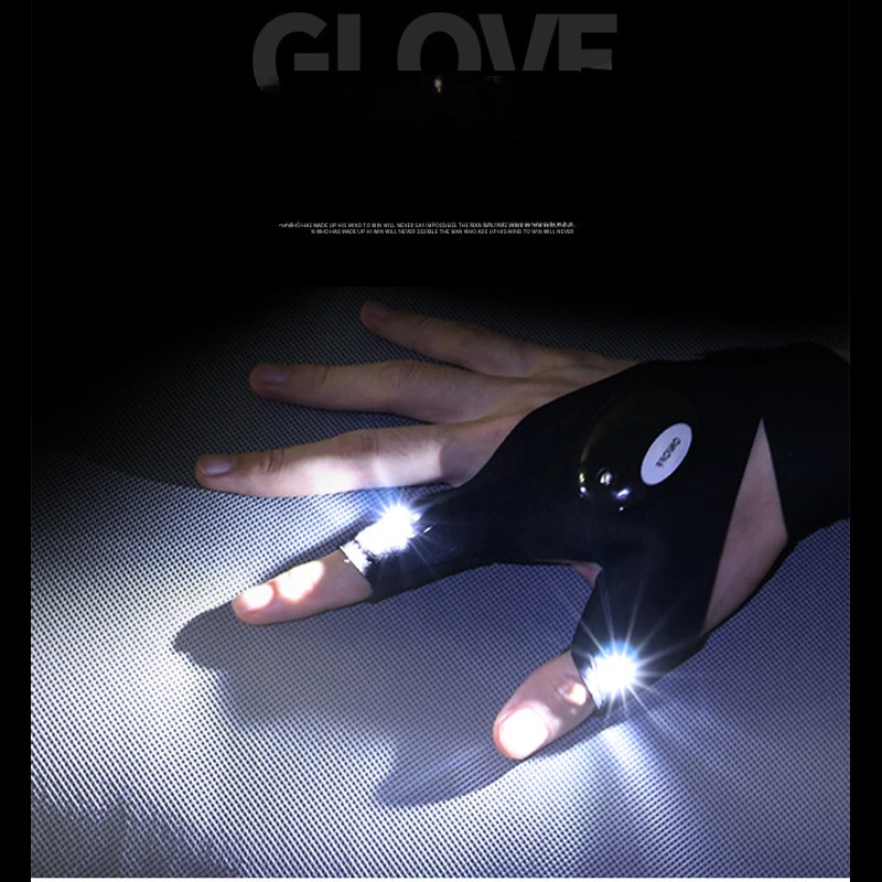 

Night Light Fingerless Glove Waterproof Led Fishing Gloves Camping Hiking Survival Rescue Multi Light Tool Outdoor Tool