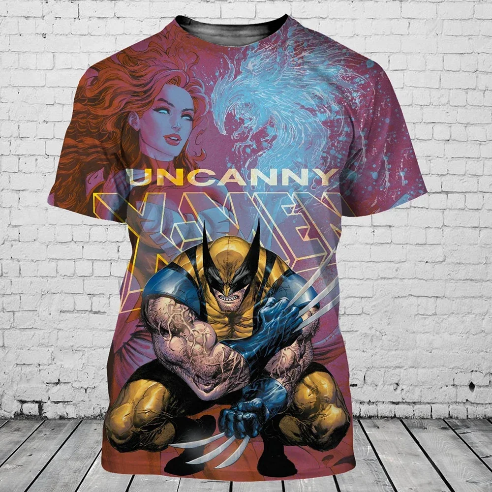 Summer Disney T-Shirts Wolverine Cartoon Anime 3D Print Streetwear Men Women Fashion Oversized T Shirt Kids Boys Girls Tees Tops