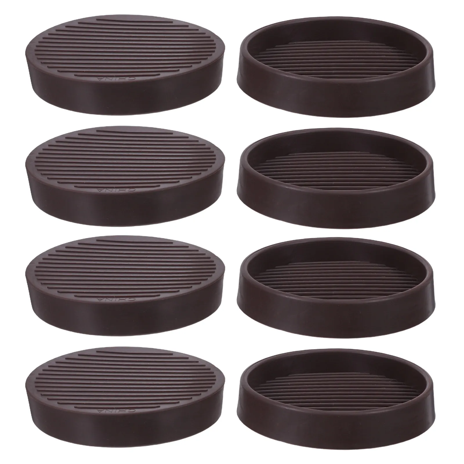 8Pcs Rubber Caster Cups Round Non-Slip Furniture Grips for Hardwood Floors Floor Protectors for Beds Couches Sofas Chairs Anti