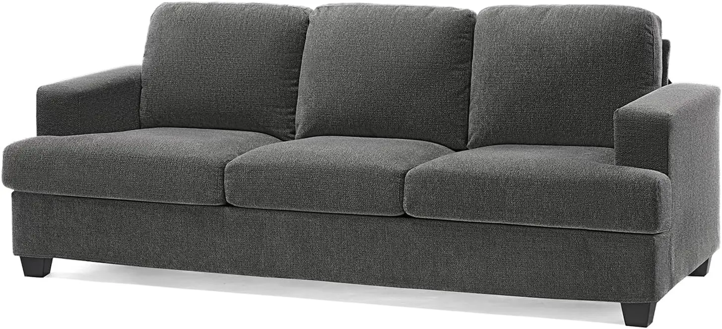 

Modern Comfy Sofa Couch with 24" Extra Deep Seats, 3 Seater Sofa Couch for Living Room Apartment Lounge,Grey Chenille