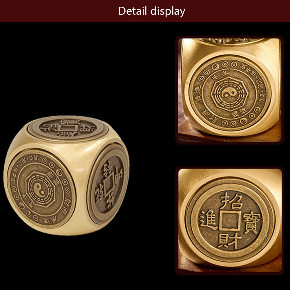 Brass six-s1pc ided decompression ball turn hand to carry around a rotating game arts and crafts piece