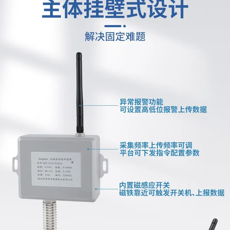 Wireless Temperature and Humidity Sensor Indoor Wall Mounted Environmental Thermohygrometer Remote Monitoring Transmitter