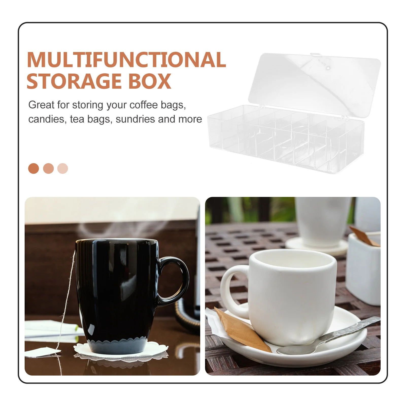 Tea Bag Storage Box Sugar Bags Stand Organizer Holder Case Coffee Station Organiser