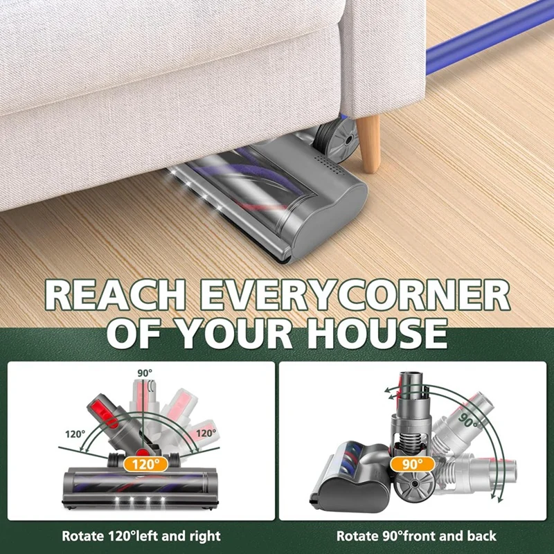 AGOUP для беспроводных пылесосов Dyson V7 V8 V10 V11 V15 со светодиодными фарами, замена роликовой щетки для пола