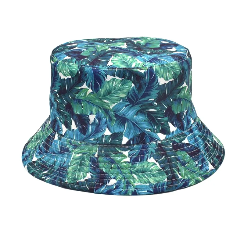 Bocca Leaf Bucket Hat Green Panama Fisherman Hats For Men Women reversibile Summer Outdoor Beach Travel Sun Cap Gorras 2023 nuovo