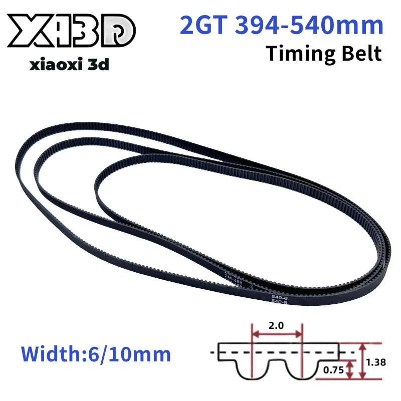 GT2 Closed Loop Timing Belt 2GT-6mm/10mm Transmission Belt 394mm 400mm 460mm 500mm 540mm Synchronous Belts for 3D Printer Parts