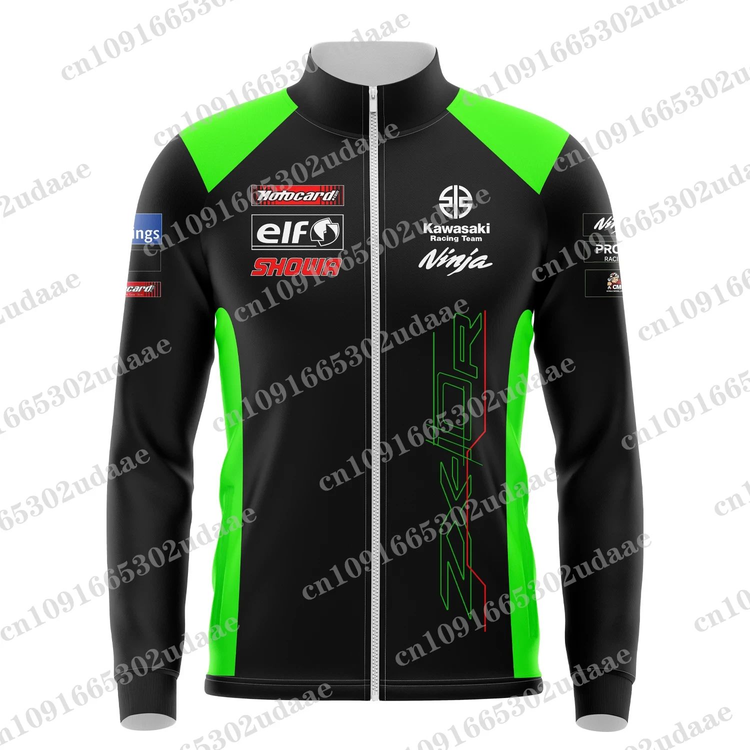 Spring and Autumn Men\'s Kawasaki Motorcycle Racing Competition Street Leisure Sports Zipper Collar Jacket Sportswear