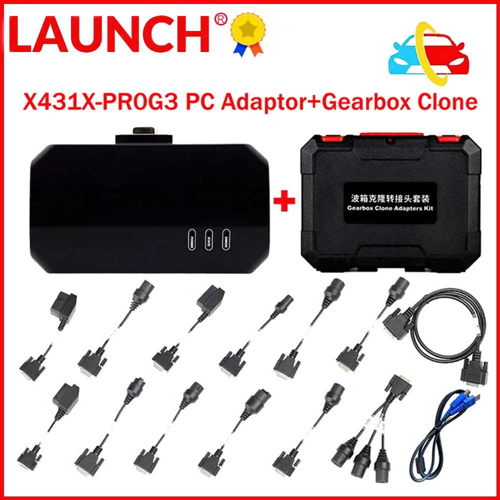 Launch X431 X-prog3 PC Adapter with Gearbox Clone Adapters Kit Connectors ECU Programmer Kit for X-prog3 Xprog 3 Xprog3