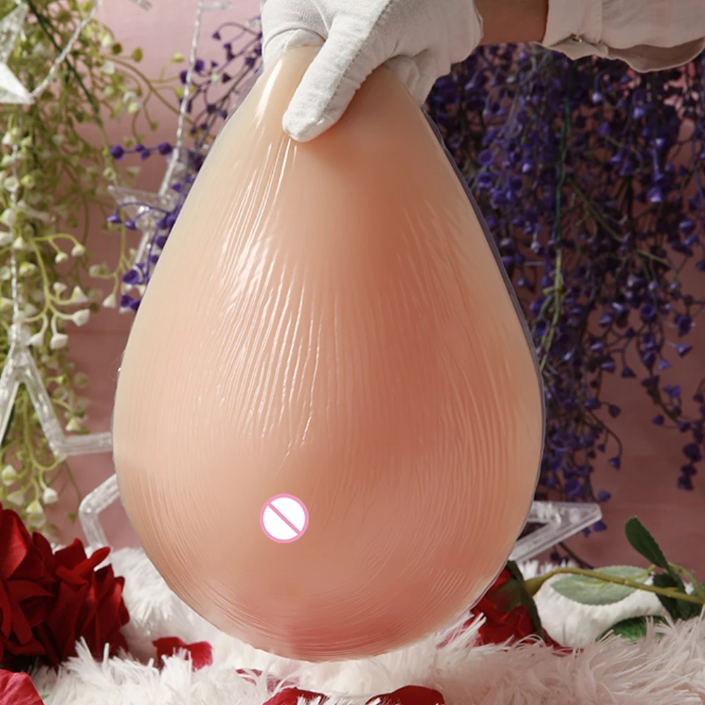 IVITA 100% Silicone Realistic Teardrop Shape Breasts Prosthesis Breast Fake Boobs for Mastectomy Shemale Drag Queen Crossdress