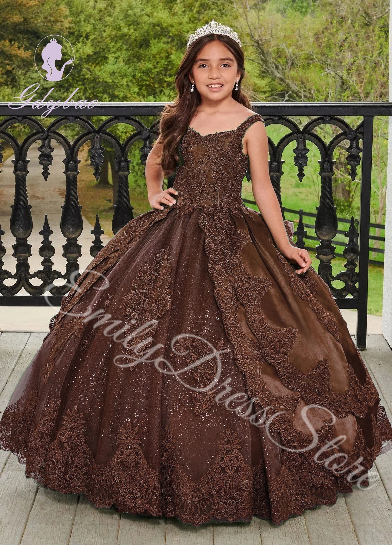 Luxury Green Dresses Ball Gown Lace Beads V-neck Tulle Appliques Flower Girl Dresses For Weddings Beauty Pageant Dresses