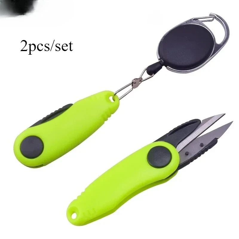 

Ackibbik 2pcs/set Fishing Quick Knot Tool Kit Telescopic Fishing Line Cutter Clipper Stainless Steel Fish Scissors Accessories