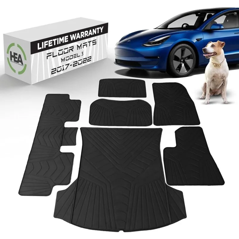 6 Piece Set Tesla Model 3 Floor Mat 2021-2023 All Weather Front Rear Trunk Frunk United States