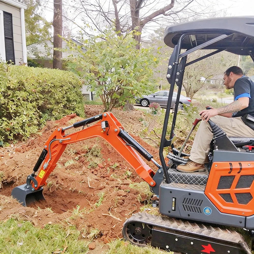 Customized Landscape Mini Excavator Small Hydraulic Track Digger Machine with Cleaning Bucket and Ripper for Garden DIY