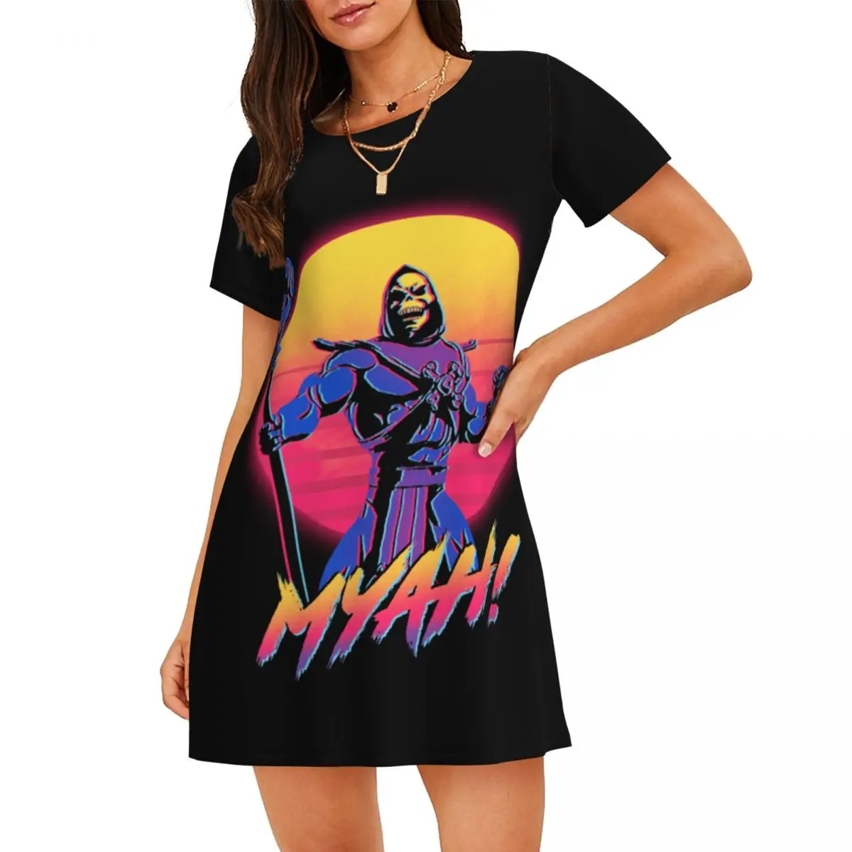 

Ночная рубашка He-Man Masters Skeletour, свободная ночная рубашка для сна, пижама Skeletor She-Ra Beast, мягкая ночная рубашка, одежда для сна
