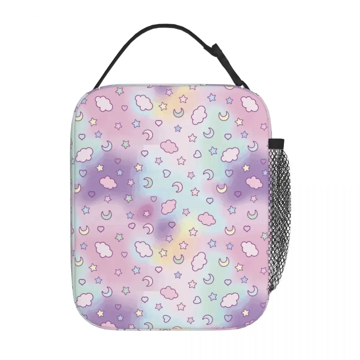 

Fantasy Clouds Moon Stars Merch Insulated Lunch Bag Aesthetic Unicorn Rainbow Kawaii Girls Color Lunch Food Box Thermal Cooler