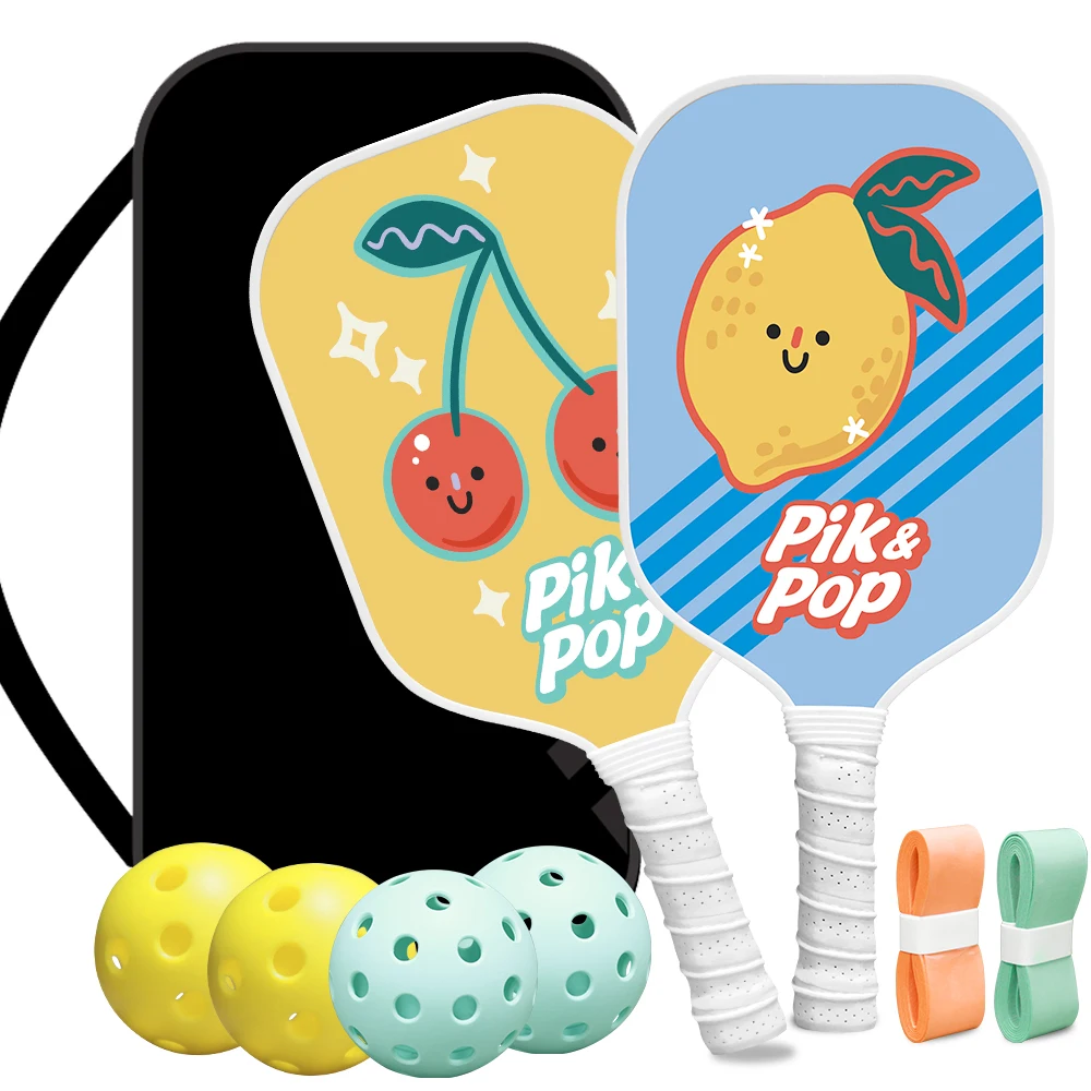 

Pickleball Paddles Set of 2 with Honeycomb Core Includes 4 Balls and Carry Bag for Outdoor, Indoor, Travel Ideal Gift for Men,