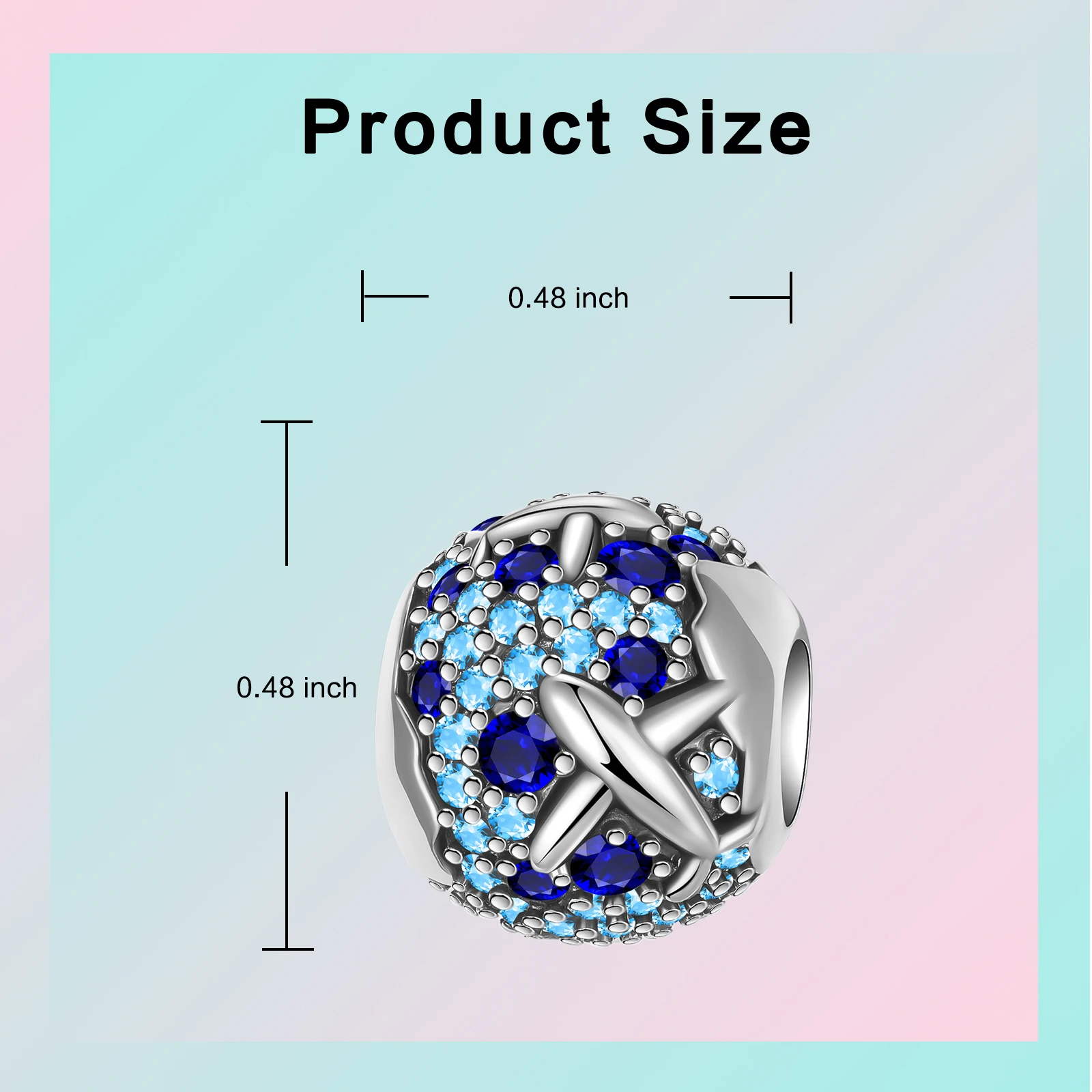 925 sterling silver Blue positioning buckle Fit Original Pandora charm bead Charm Bracelet Necklace Trinket Diy Women Jewelry