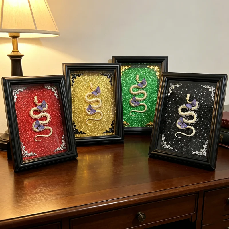 Real Snake Skeleton & Butterfly Specimen Shadow Box Frame, Gothic Taxidermy Wall Art, Macabre Oddities Curiosity Cabinet Decor,