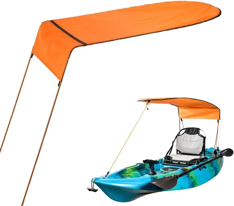 Sun Shade Canopy  Canopy for Single , Waterproof Sun Shade Awning   Awning Canopy with Storage Bag for Outdoor Fishing  Orange