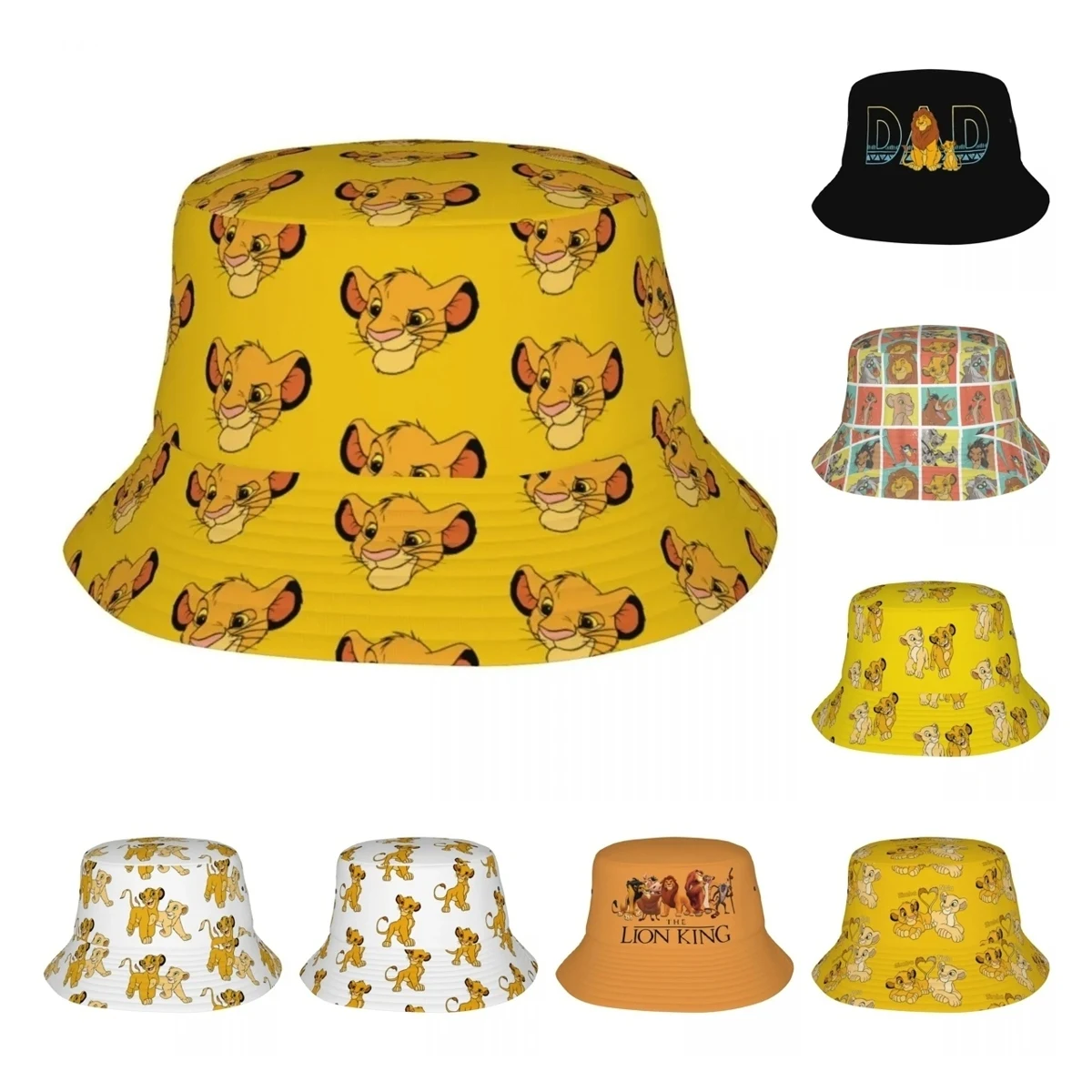 Street The Lion King Baby Simba Bucket Hat Unisex UV Protection Outdoor Sport Fishing Hats Travel Headwear Bob