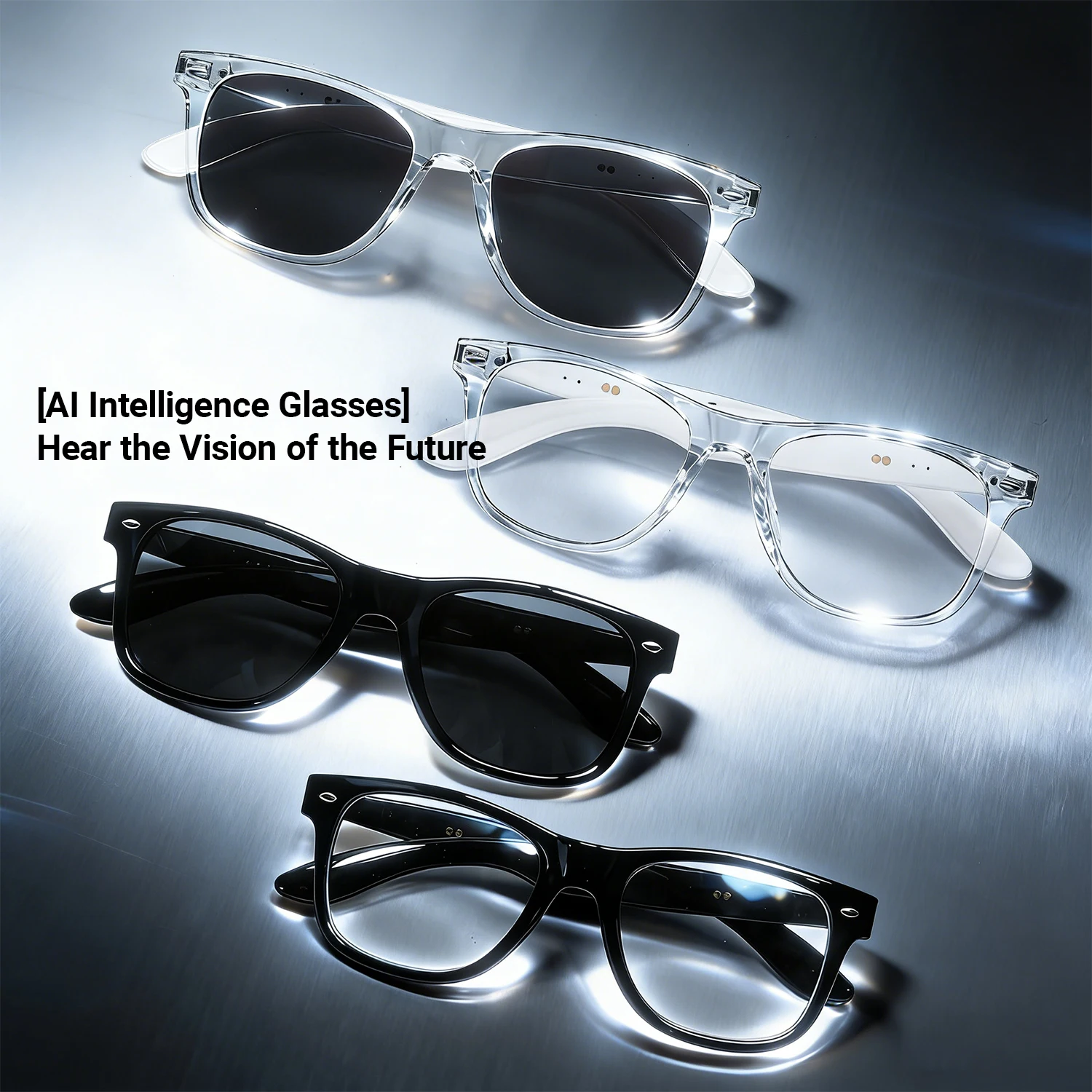 AI Smart Glasses Voice Assistant Music Touch Control Bluetooth Call Outdoor Fashion Sunglasses For Men Women