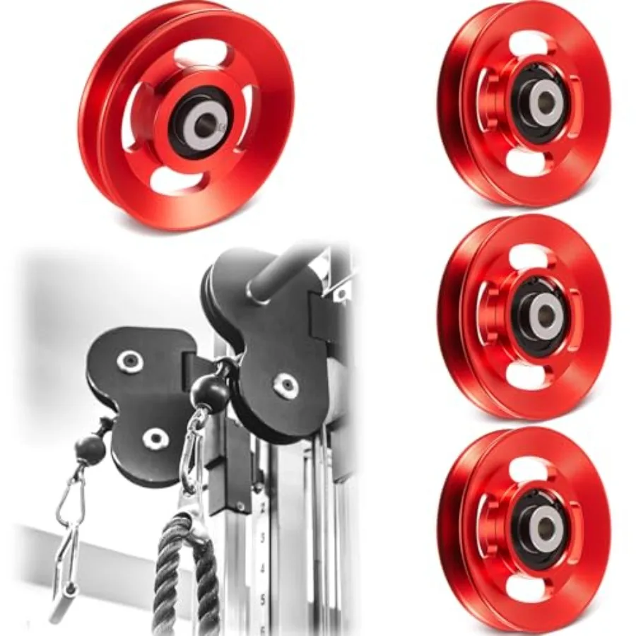 

2/4/6/8// Pcs Aluminum Pulleys for Cable hine Sets, 90mm Aluminum Alloy Bearing Gym Pulley Wheel for Home Gym Equipment Exercis