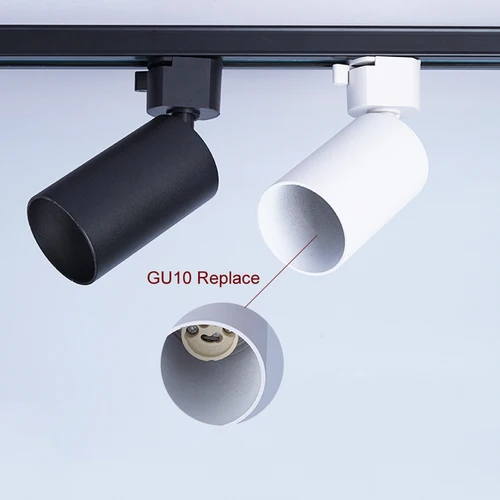 LED 트랙 라이트 고정장치 천장 스포트 라이트 레일 램프, GU10 전구 교체 가능 벽 의류 매장 조명  Best5