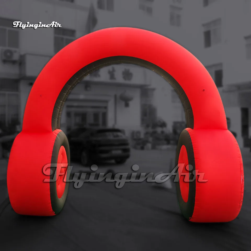 

Attractive Red Large Inflatable Headphone Model Air Blow Up Replica Of Headset For Music Festival Stage Decoration